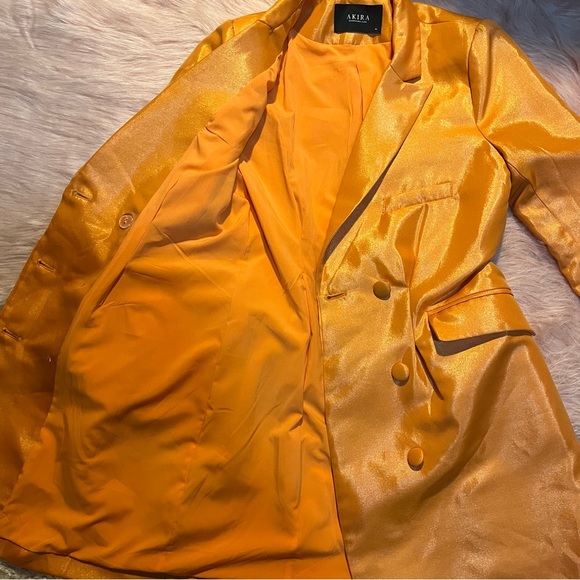 COPY - Metallic Orange Blazer Dress - Picture 4 of 5